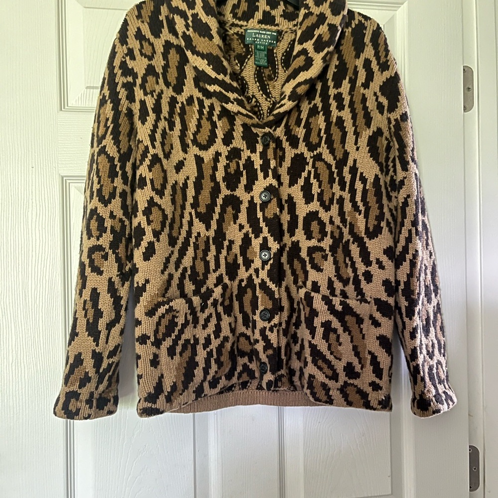 Vintage Lauren Ralph Lauren Lambswool Cardigan Sweater Handknit Exclusive MP